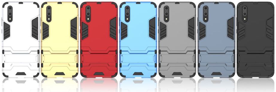 Huawei P20 Hybride Hoesje met Kickstand Zwart afbeelding 9