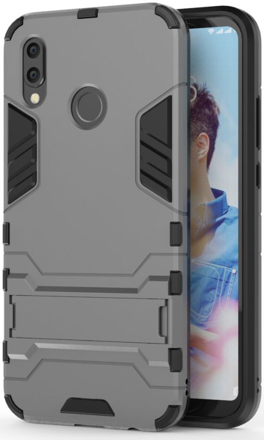 Huawei P20 Lite Hybride Hoesje met Standaard Grijs afbeelding 1