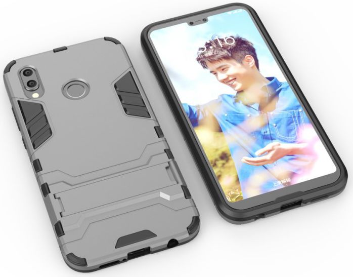 Huawei P20 Lite Hybride Hoesje met Standaard Grijs afbeelding 5