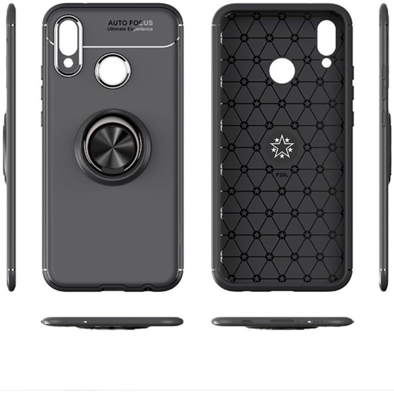 Huawei P20 Lite Backcover Hoesje Houder en Ring Zwart afbeelding 8