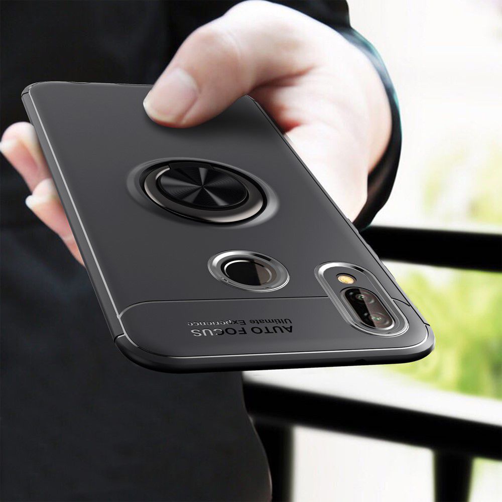 Huawei P20 Lite Backcover Hoesje Houder en Ring Zwart afbeelding 9