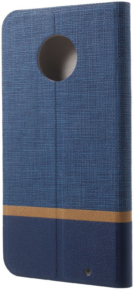 Motorola Moto G6 Plus Linnen Portemonnee Hoesje Blauw afbeelding 4