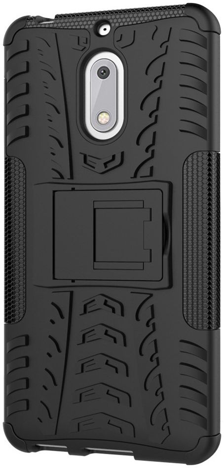 Robuust Hybride Nokia 6 Hoesje Zwart afbeelding 5