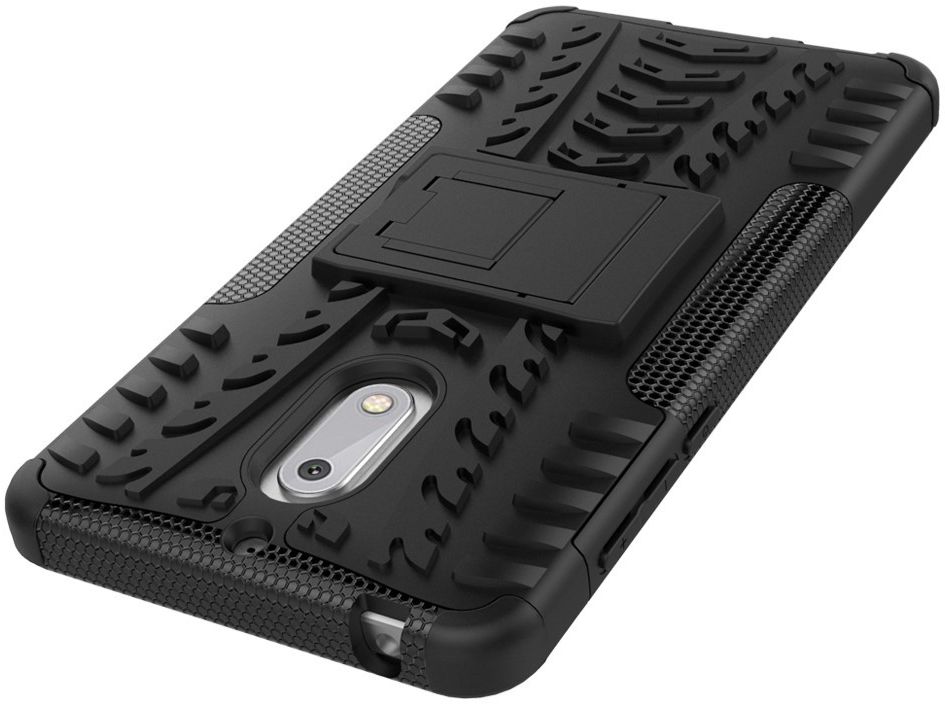 Robuust Hybride Nokia 6 Hoesje Zwart afbeelding 9