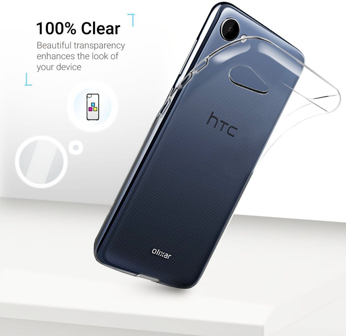 HTC Desire 12 Hoesje Dun TPU Transparant afbeelding 2
