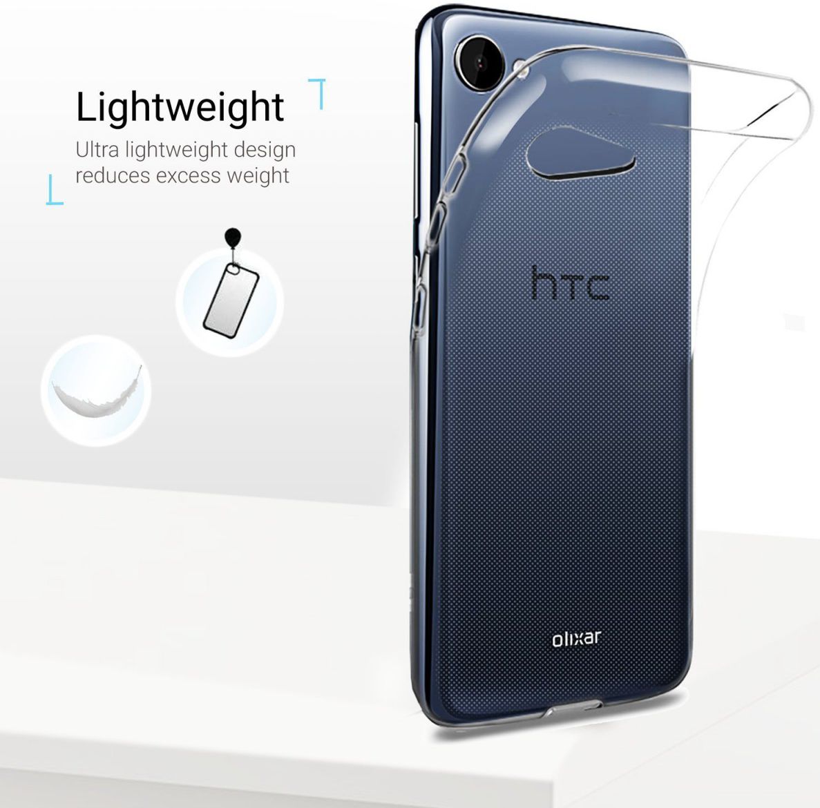 HTC Desire 12 Hoesje Dun TPU Transparant afbeelding 3