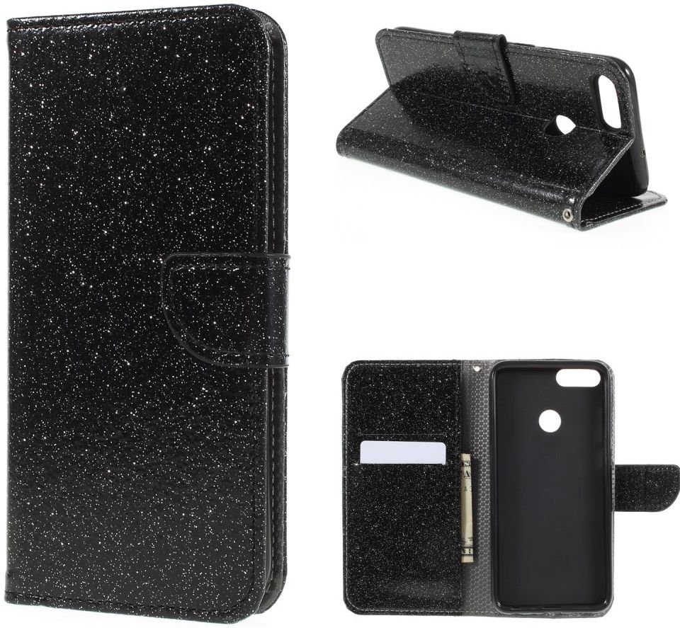 Huawei P Smart Bookcase Glitter Zwart afbeelding 1