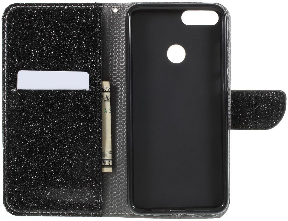Huawei P Smart Bookcase Glitter Zwart afbeelding 3