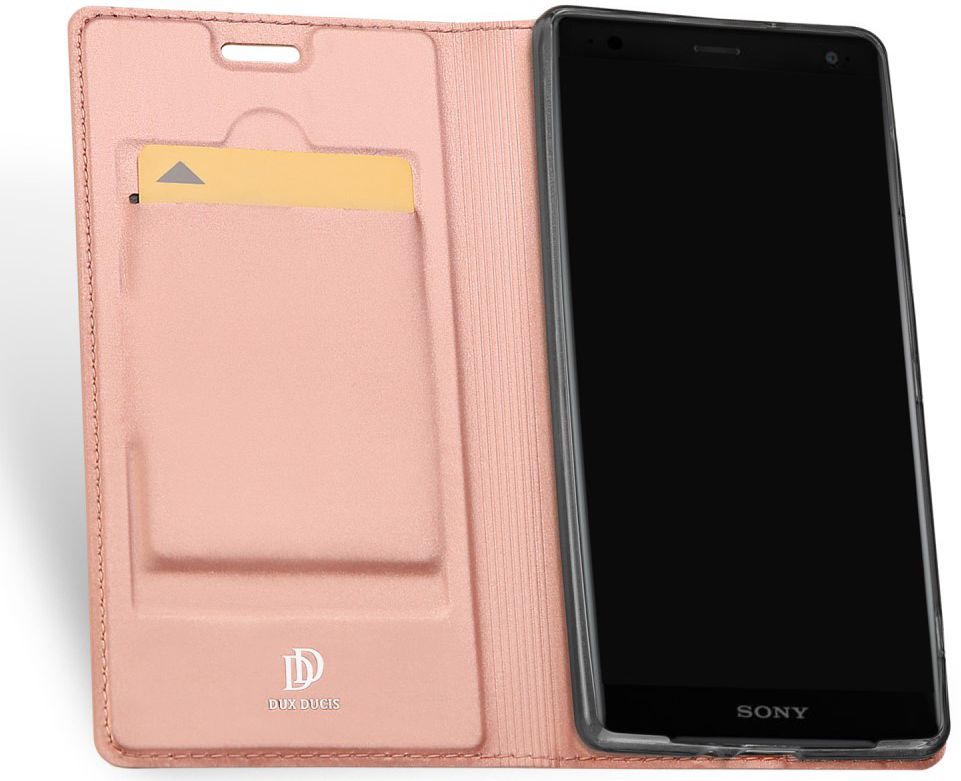 Dux Ducis Sony Xperia XZ2 Premium Bookcase Hoesje Roze Goud afbeelding 2