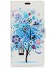 Nokia 7 Plus Bookcase Portemonnee Hoesje Flowers Blauw