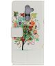 Nokia 7 Plus Bookcase Portemonnee Hoesje Flower Groen
