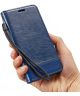 Samsung Galaxy S9 Lederen Portemonnee Hoesje met Lanyard Blauw