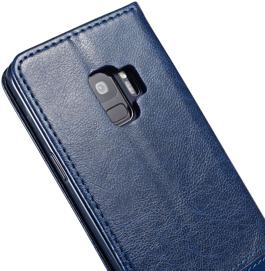 Samsung Galaxy S9 Lederen Portemonnee Hoesje met Lanyard Blauw afbeelding 13