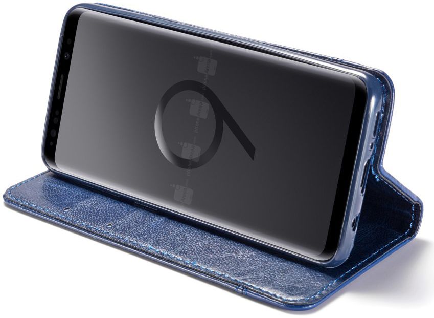 Samsung Galaxy S9 Lederen Portemonnee Hoesje met Lanyard Blauw afbeelding 6