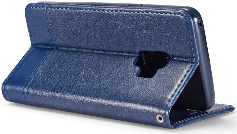 Samsung Galaxy S9 Lederen Portemonnee Hoesje met Lanyard Blauw afbeelding 7