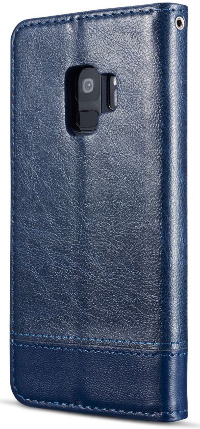 Samsung Galaxy S9 Lederen Portemonnee Hoesje met Lanyard Blauw afbeelding 9