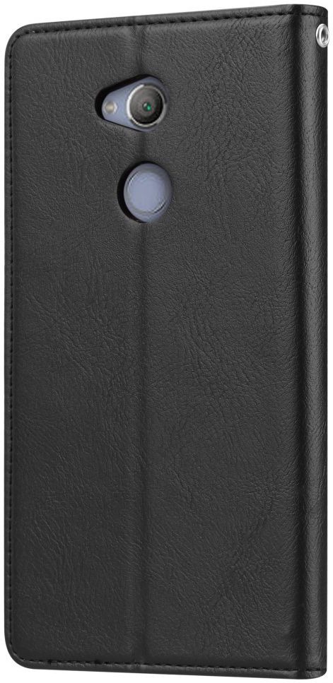 Sony Xperia XA2 Lederen Wallet Stand Hoesje Zwart afbeelding 4