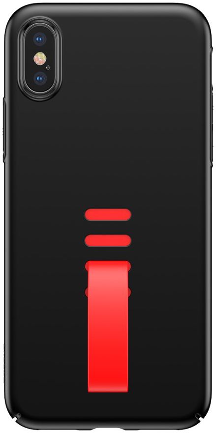 Baseus Backcover met Houder voor iPhone X Zwart afbeelding 1