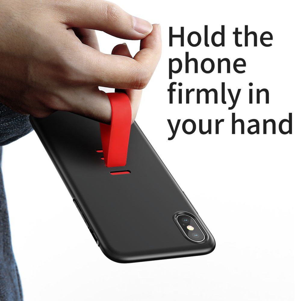 Baseus Backcover met Houder voor iPhone X Zwart afbeelding 2