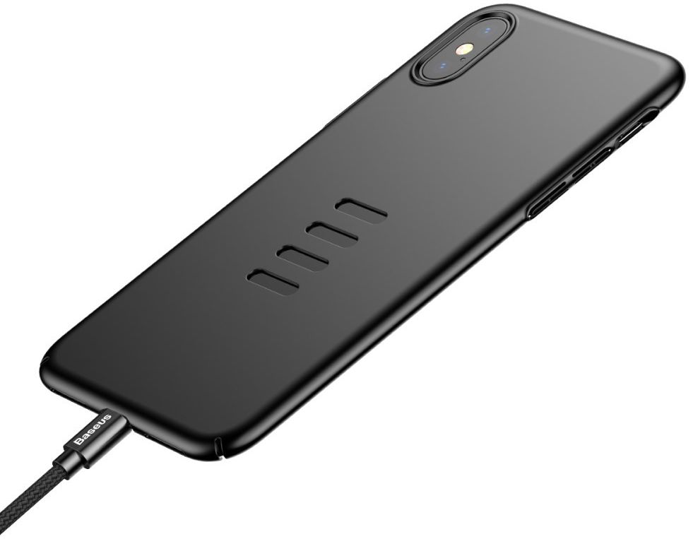 Baseus Backcover met Houder voor iPhone X Zwart afbeelding 3