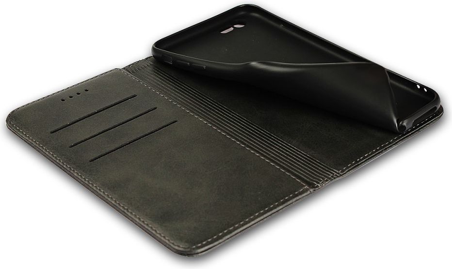 Apple iPhone 8 / 7 Hoesje Premium Book Case Kunst Leer Zwart afbeelding 6
