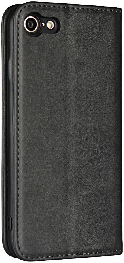 Apple iPhone 8 / 7 Hoesje Premium Book Case Kunst Leer Zwart afbeelding 9