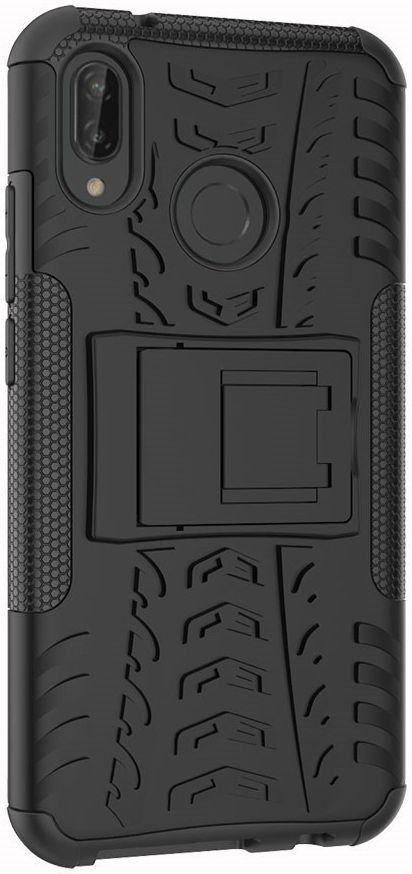 Huawei P20 Lite Robuust Hybride Hoesje Zwart afbeelding 6
