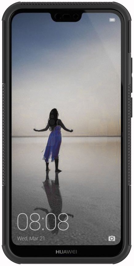 Huawei P20 Lite Robuust Hybride Hoesje Zwart afbeelding 8