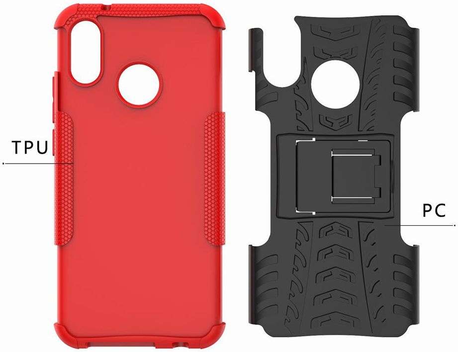 Huawei P20 Lite Robuust Hybride Hoesje Rood afbeelding 3
