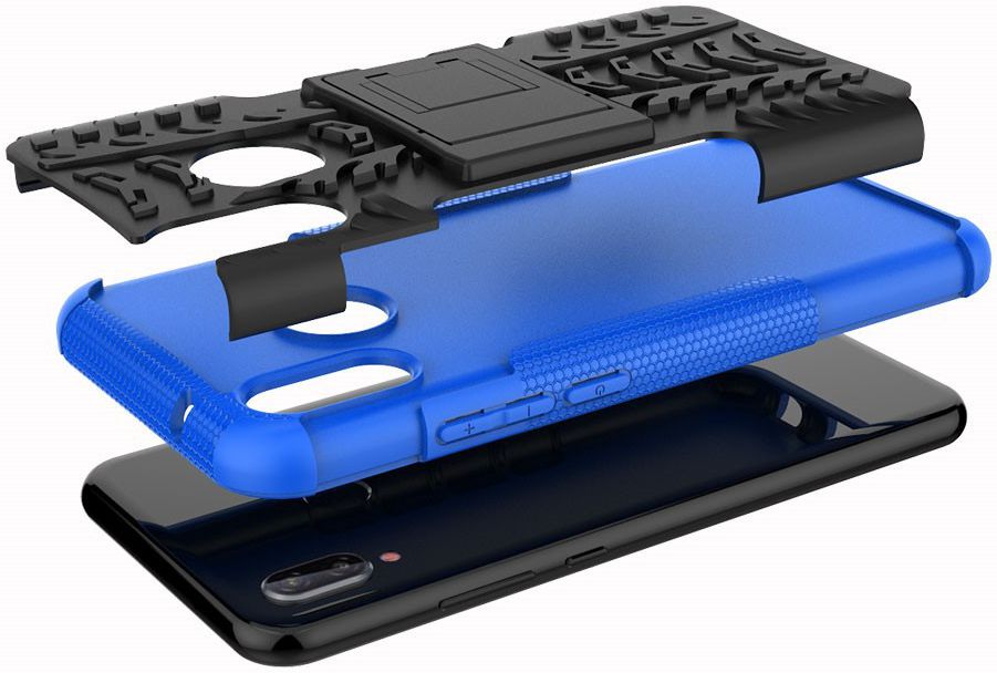 Huawei P20 Lite Robuust Hybride Hoesje Blauw afbeelding 2