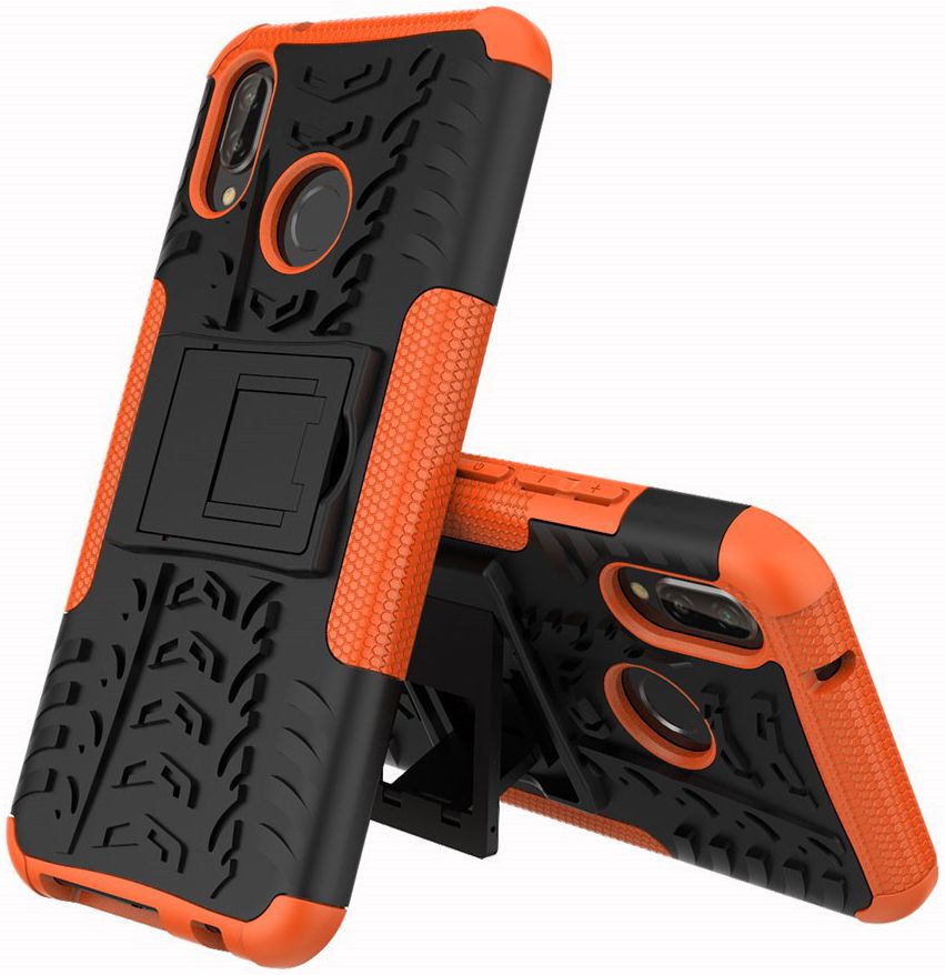 Huawei P20 Lite Robuust Hybride Hoesje Oranje afbeelding 1