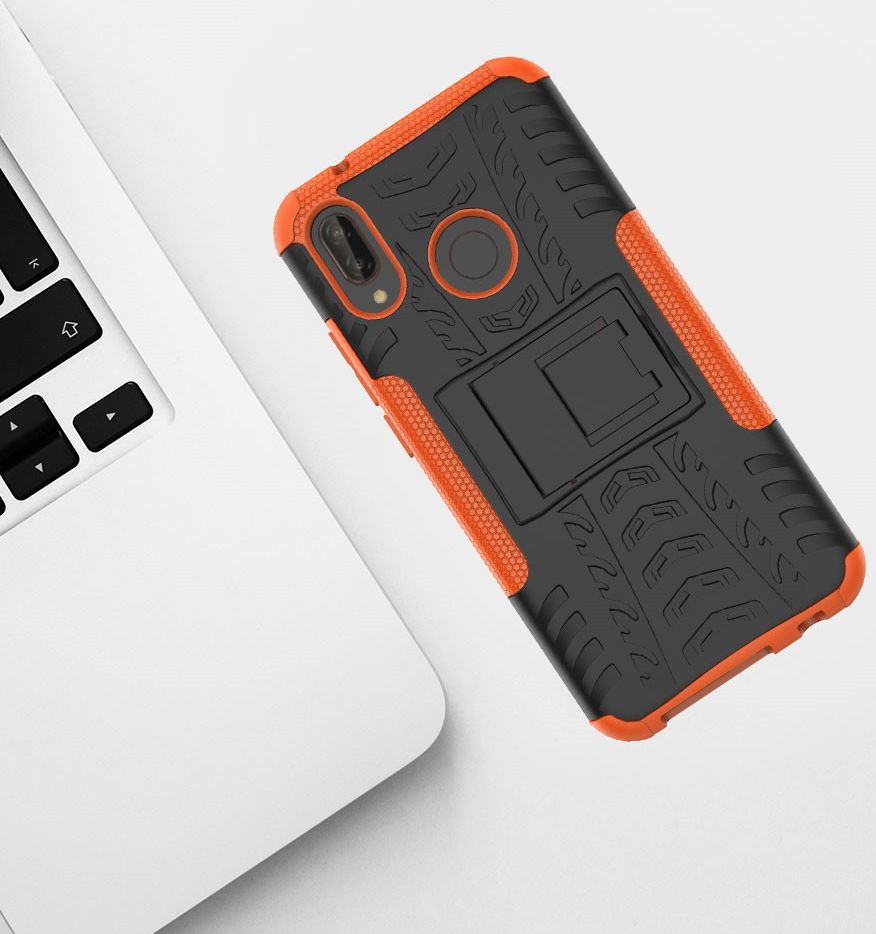 Huawei P20 Lite Robuust Hybride Hoesje Oranje afbeelding 5