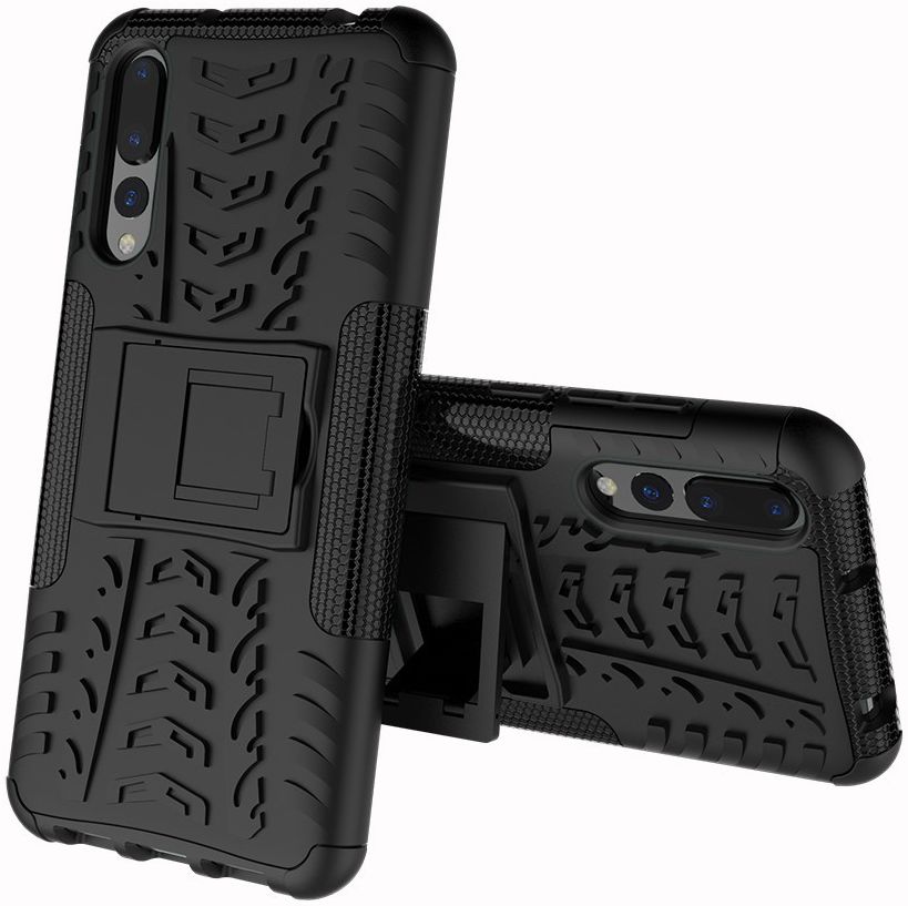 Huawei P20 Pro Robuust Hybride Hoesje Zwart afbeelding 1