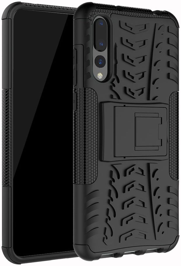Huawei P20 Pro Robuust Hybride Hoesje Zwart afbeelding 2