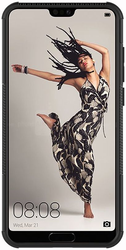 Huawei P20 Pro Robuust Hybride Hoesje Zwart afbeelding 8