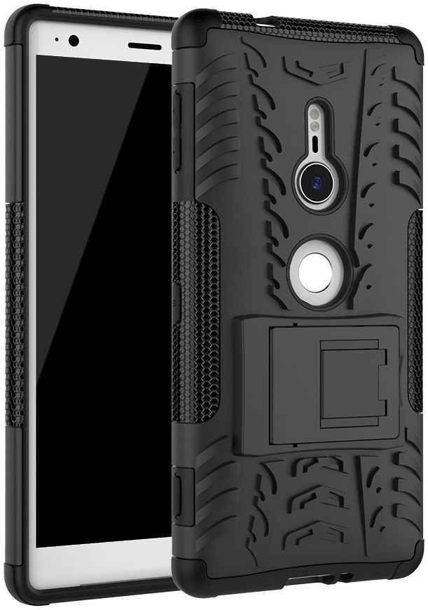 Sony Xperia XZ2 Hybride Hoesje met Kickstand Zwart afbeelding 1