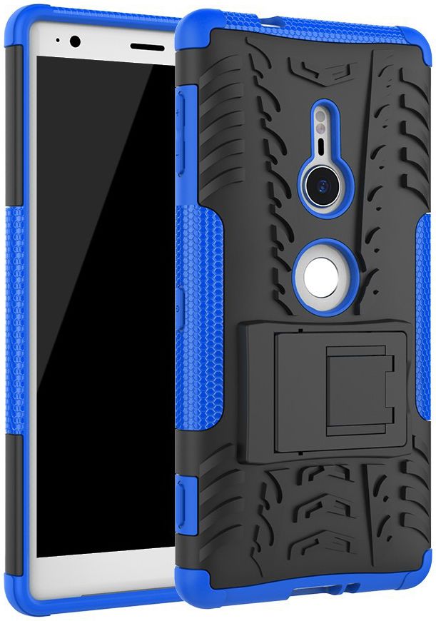 Sony Xperia XZ2 Hybride Hoesje met Kickstand Blauw afbeelding 1