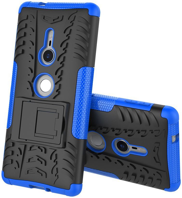 Sony Xperia XZ2 Hybride Hoesje met Kickstand Blauw afbeelding 2
