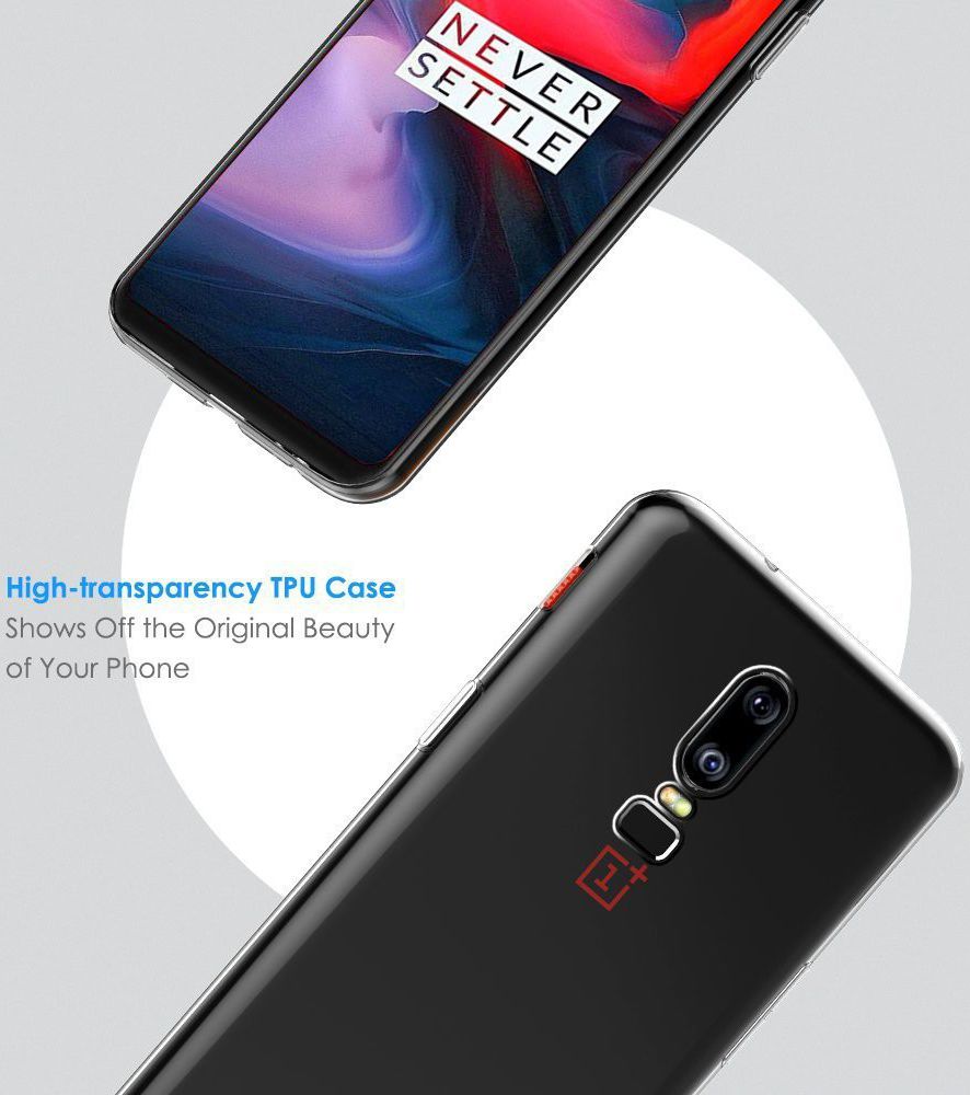OnePlus 6 Transparant Hardcase Hoesje afbeelding 3