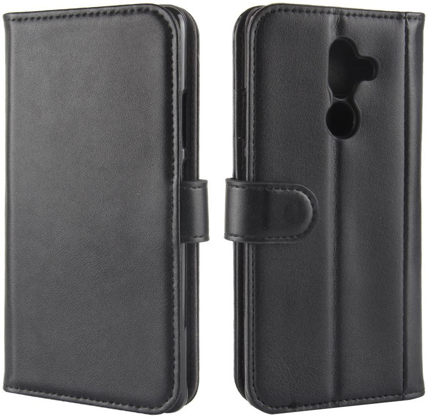 Nokia 7 Plus Echt Lederen Wallet Stand Hoesje Zwart afbeelding 6