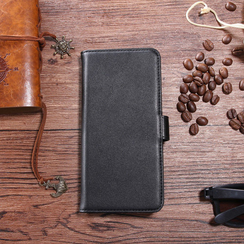 Nokia 7 Plus Echt Lederen Wallet Stand Hoesje Zwart afbeelding 9