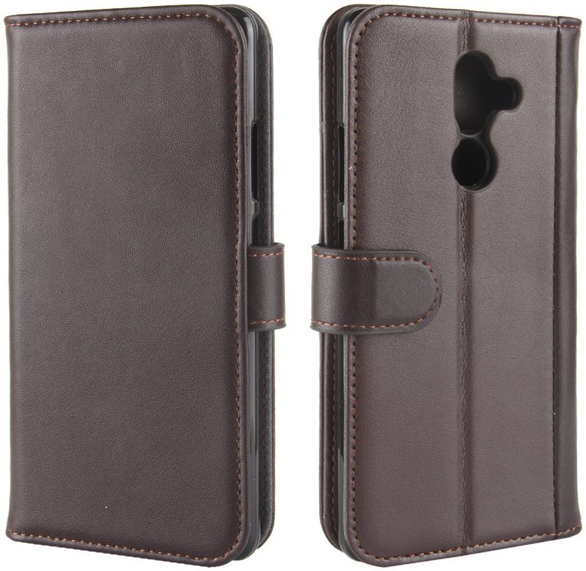 Nokia 7 Plus Echt Lederen Wallet Stand Hoesje Bruin afbeelding 6