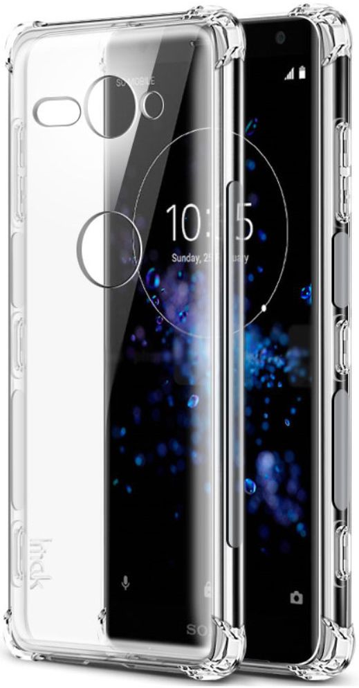 IMAK Sony Xperia XZ2 Compact Hoesje met Screenprotector Transparant afbeelding 2