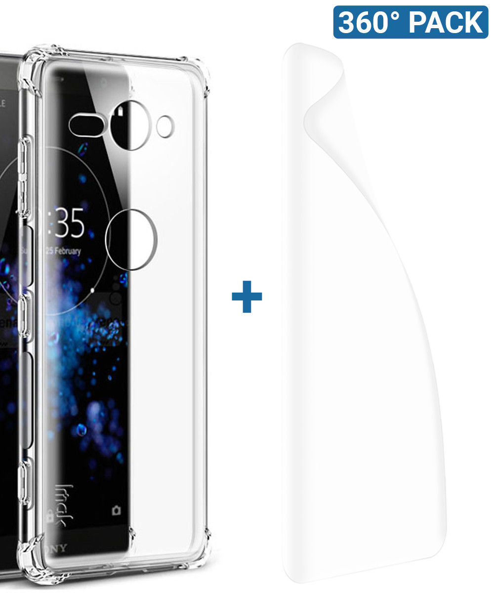 IMAK Sony Xperia XZ2 Compact Hoesje met Screenprotector Transparant afbeelding 1