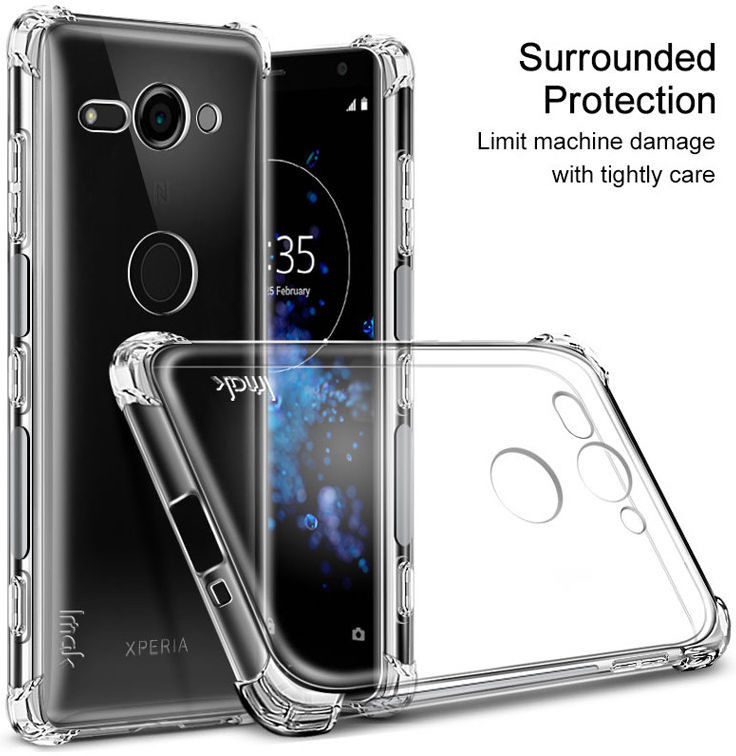 IMAK Sony Xperia XZ2 Compact Hoesje met Screenprotector Transparant afbeelding 6