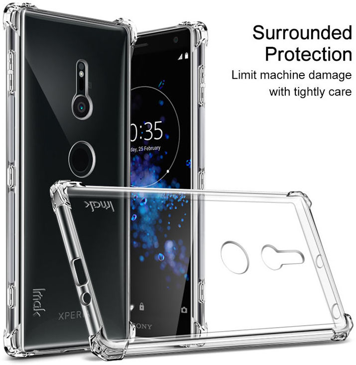 IMAK Sony Xperia XZ2 Hoesje TPU met Screenprotector Transparant afbeelding 7