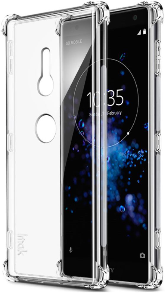IMAK Sony Xperia XZ2 Hoesje TPU met Screenprotector Transparant afbeelding 2