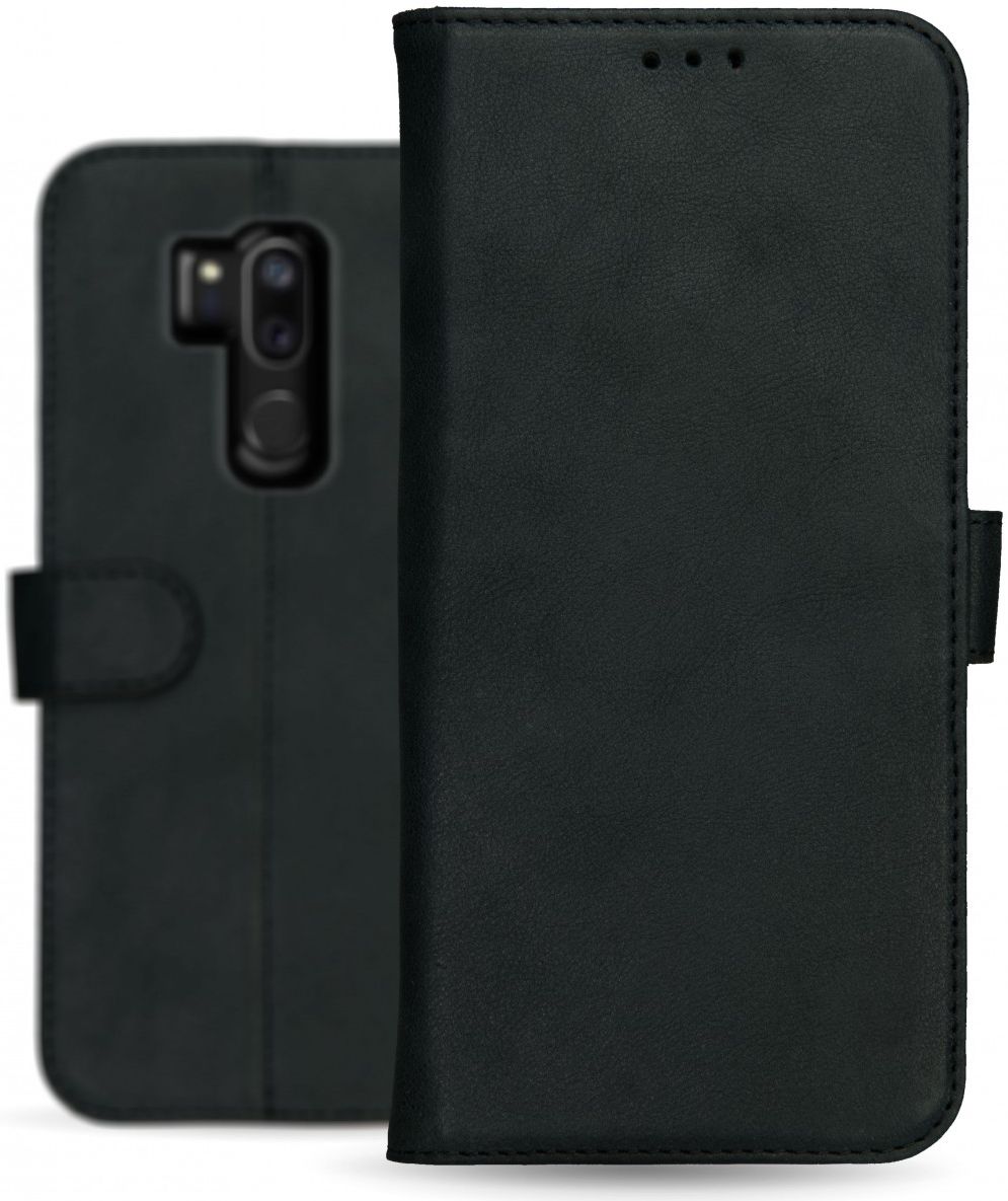 Rosso Deluxe LG G7 Hoesje Echt Leer Book Case Zwart afbeelding 14