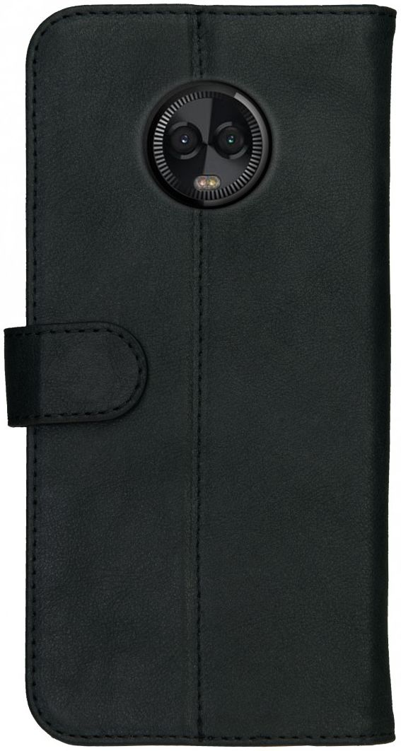 Rosso Deluxe Motorola Moto G6 Hoesje Echt Leer Book Case Zwart afbeelding 5