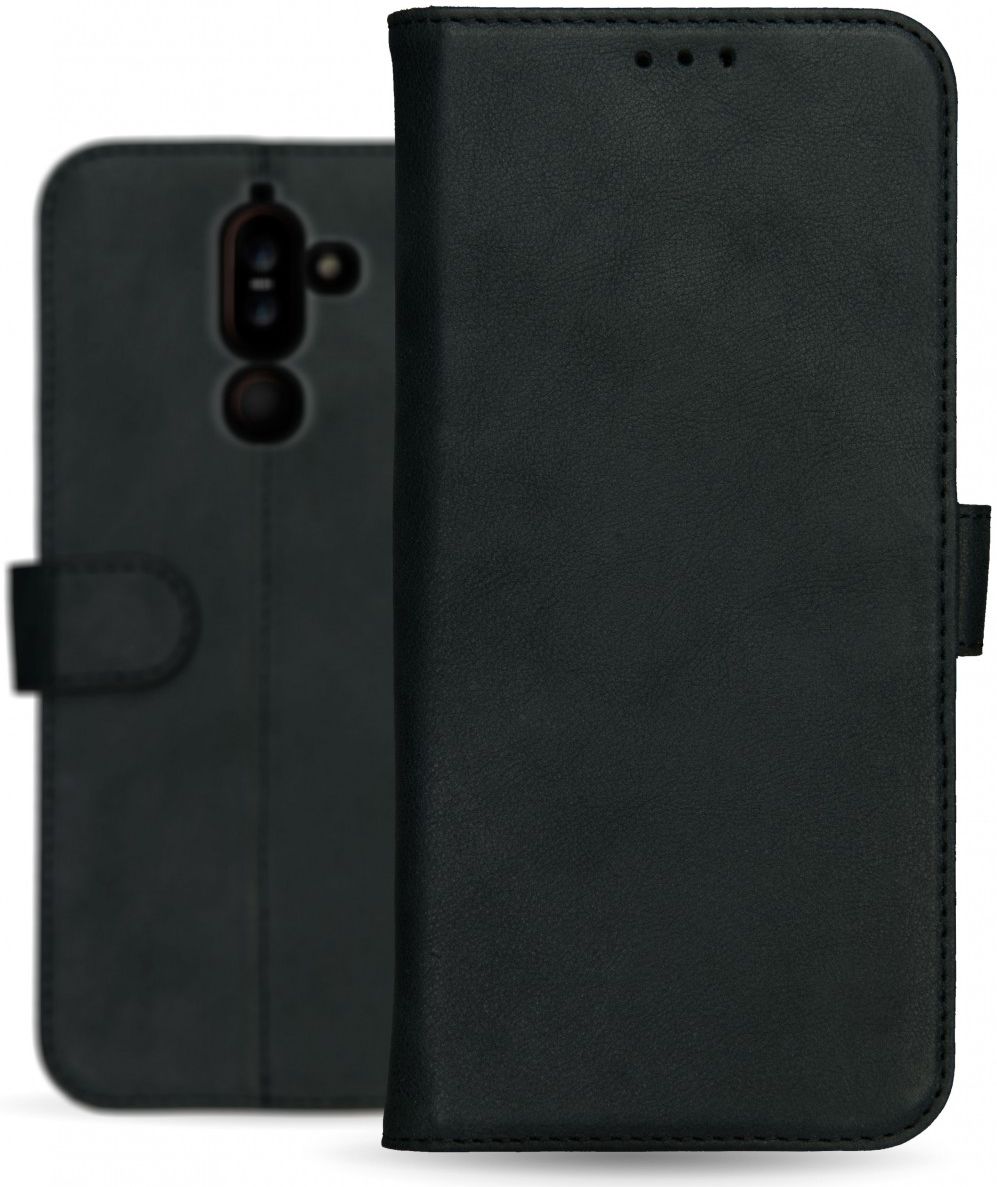 Rosso Deluxe Nokia 7 Plus Hoesje Echt Leer Book Case Zwart afbeelding 12